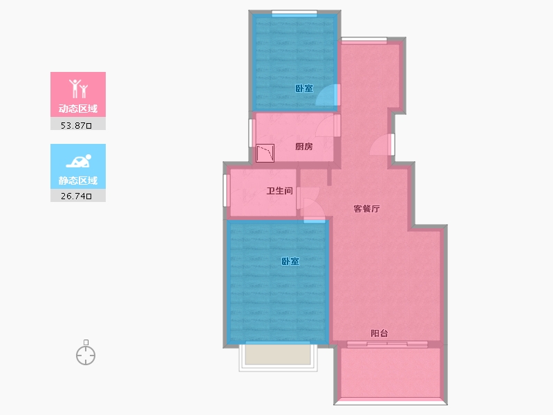 江苏省-苏州市-太湖相王府·橘郡-71.44-户型库-动静分区