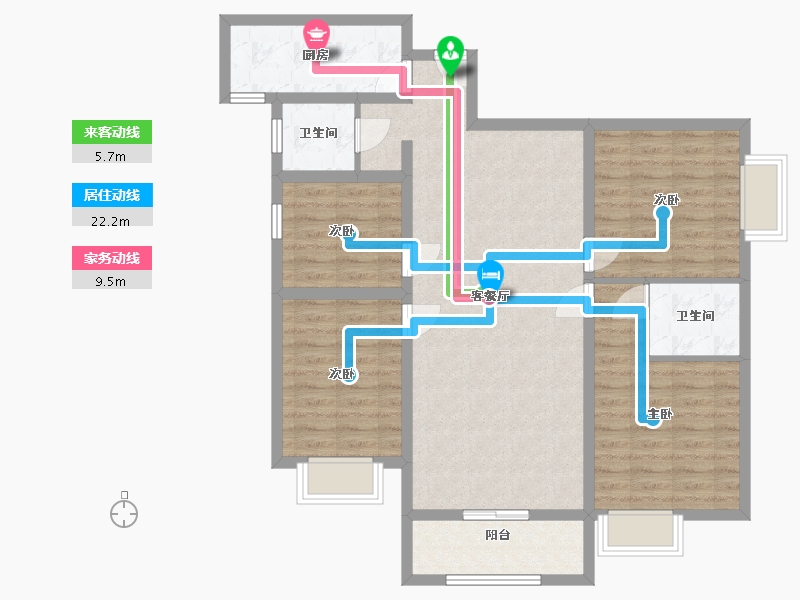 陕西省-西安市-林河世家-99.34-户型库-动静线