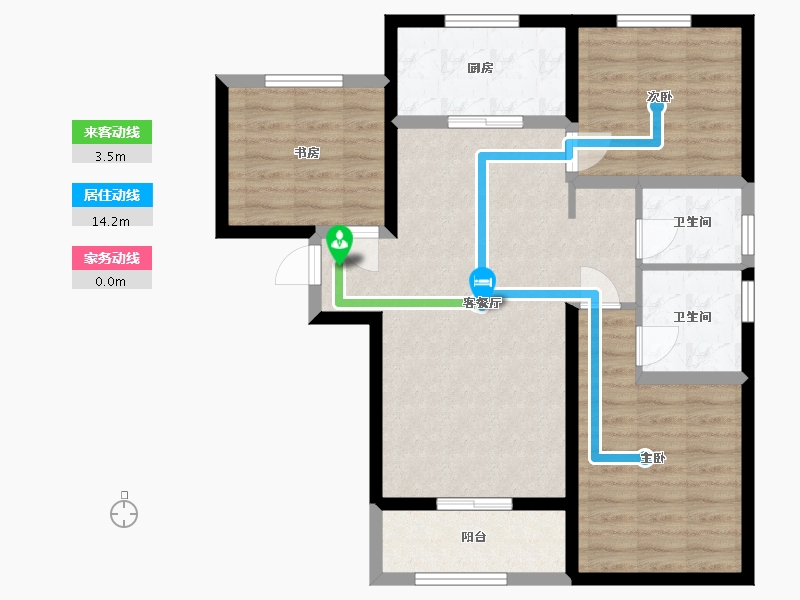 陕西省-西安市-明威橡树6号-82.51-户型库-动静线