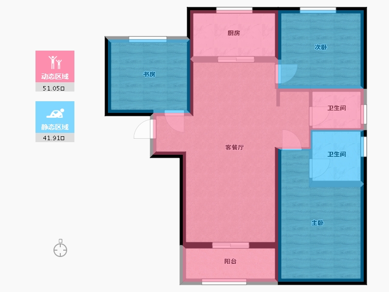 陕西省-西安市-明威橡树6号-82.51-户型库-动静分区