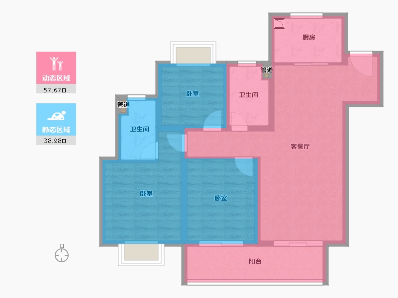 江苏省-无锡市-融创运河映-86.01-户型库-动静分区