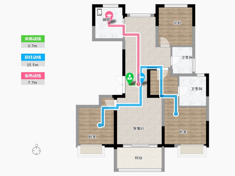 江苏省-苏州市-陆家嘴锦绣澜山-96.00-户型库-动静线