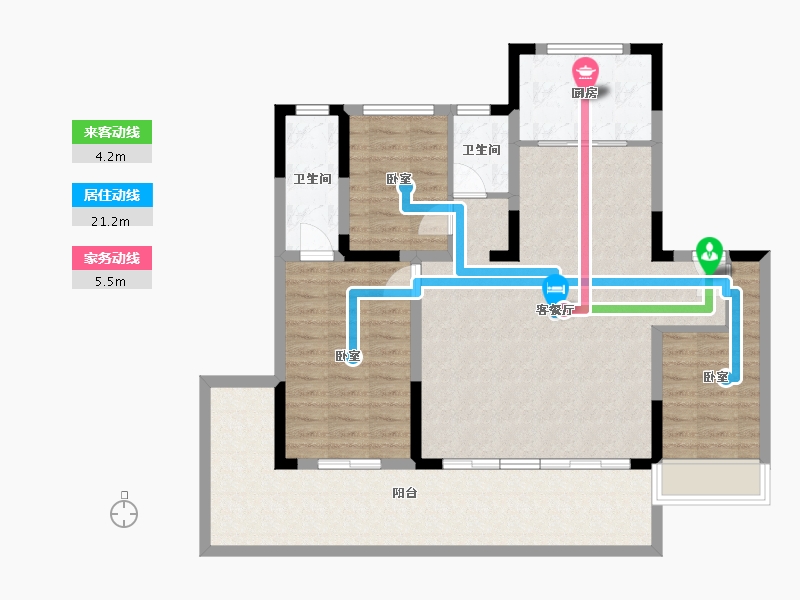 江苏省-苏州市-旭辉·和庭-104.01-户型库-动静线