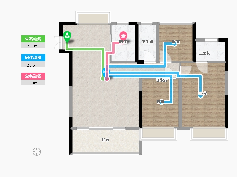 江西省-抚州市-崇仁成功海棠郡-95.00-户型库-动静线