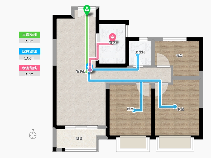 陕西省-西安市-中建璟庭-66.21-户型库-动静线