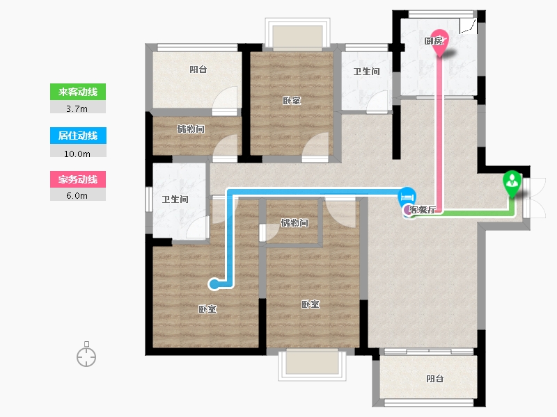 江苏省-苏州市-陆家嘴锦绣澜山-105.00-户型库-动静线