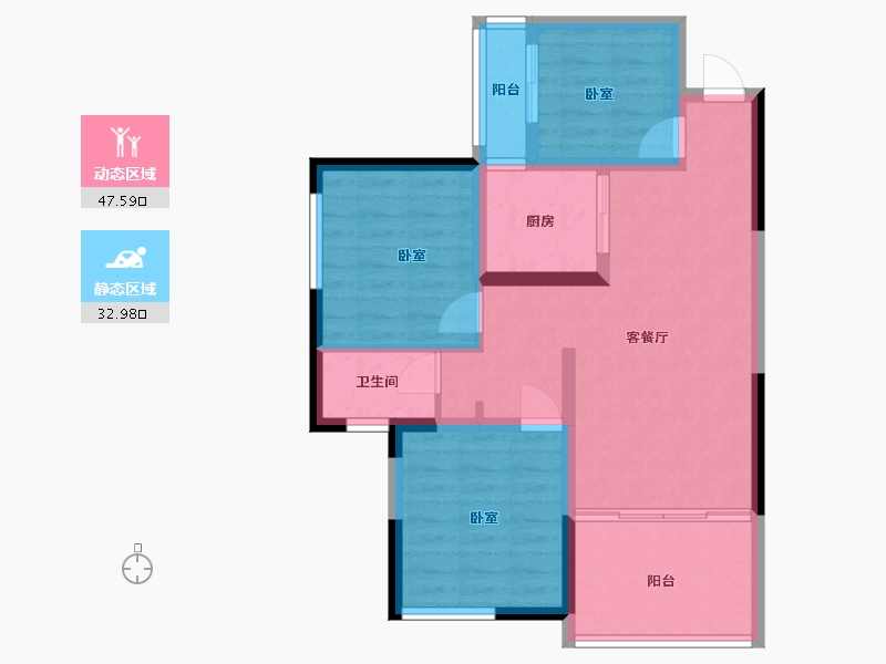 云南省-西双版纳傣族自治州-版纳上河居-71.37-户型库-动静分区