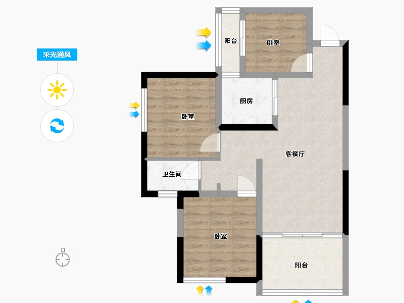 云南省-西双版纳傣族自治州-版纳上河居-71.37-户型库-采光通风