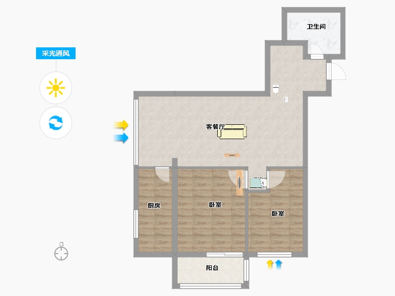 甘肃省-兰州市-华富瑞士名居-79.30-户型库-采光通风