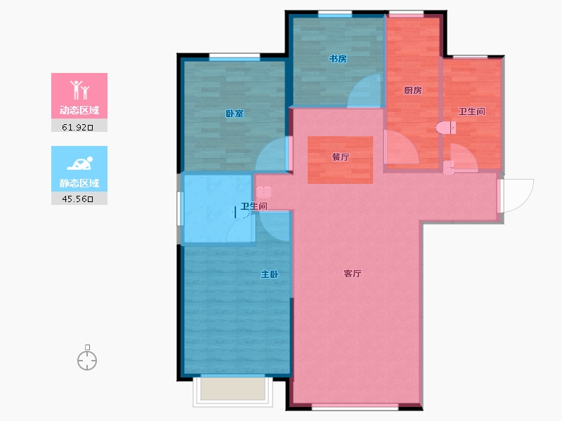 甘肃省-兰州市-津华格林兰-99.50-户型库-动静分区