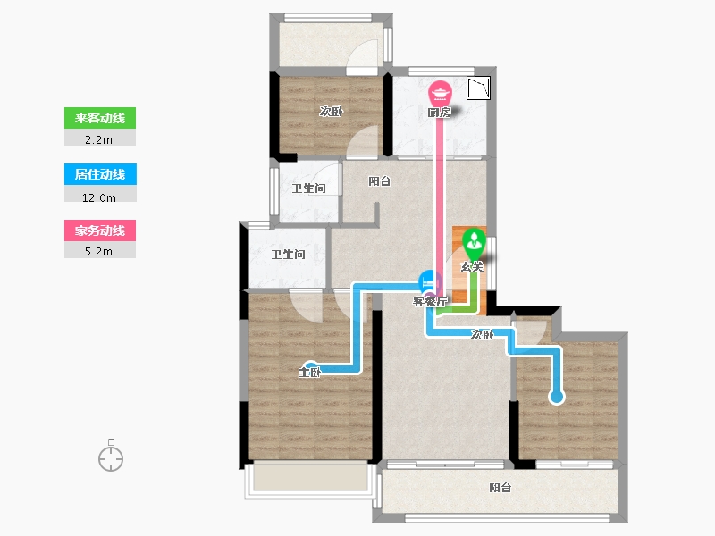 江苏省-南京市-誉峰苑-88.07-户型库-动静线