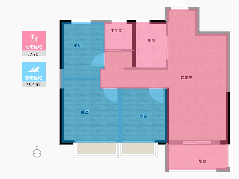 江苏省-徐州市-华美·悦澜湾-78.00-户型库-动静分区