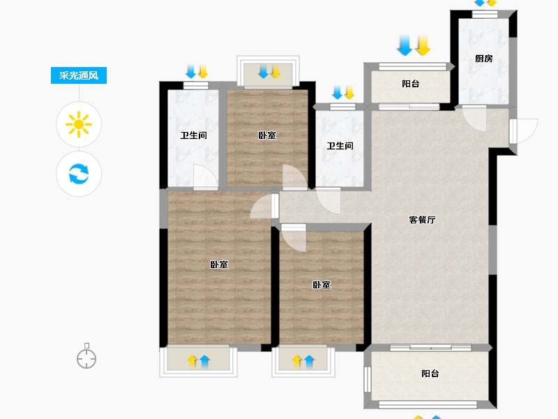 江西省-抚州市-安创名门御府-94.00-户型库-采光通风