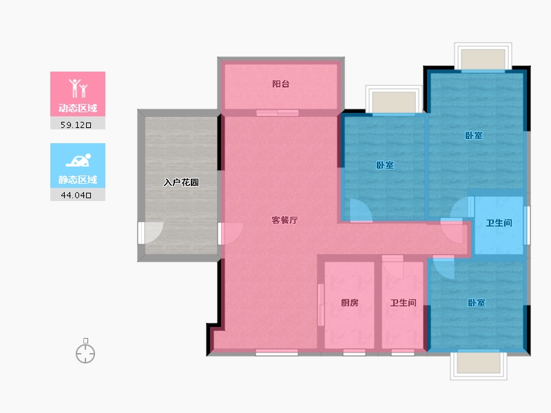 广西壮族自治区-玉林市-天湖御林湾-104.27-户型库-动静分区