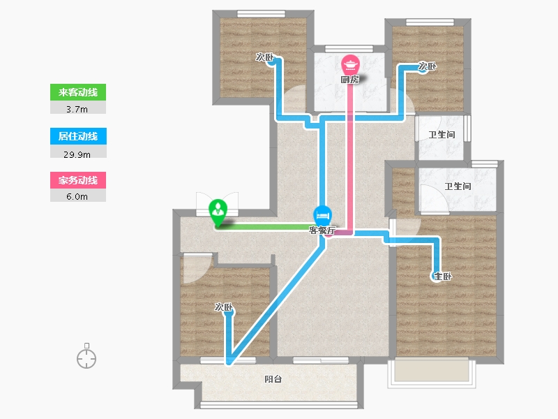 江苏省-徐州市-保利和府-106.36-户型库-动静线