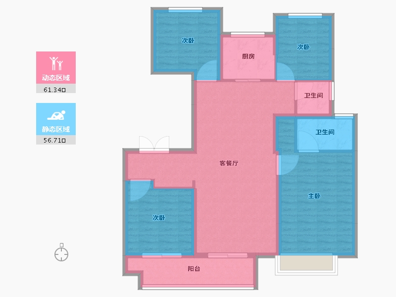 江苏省-徐州市-保利和府-106.36-户型库-动静分区