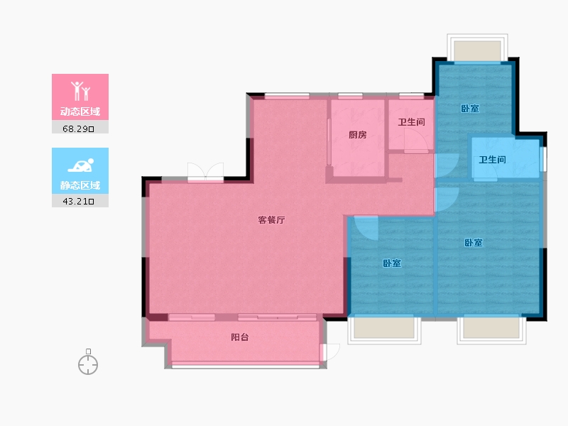 江苏省-常州市-龙控绿地公园道-102.00-户型库-动静分区