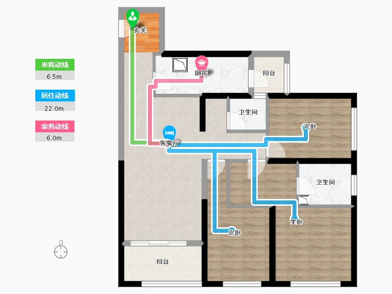 云南省-昆明市-东原璞阅-88.69-户型库-动静线