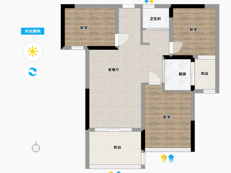 云南省-西双版纳傣族自治州-版纳上河居-71.42-户型库-采光通风