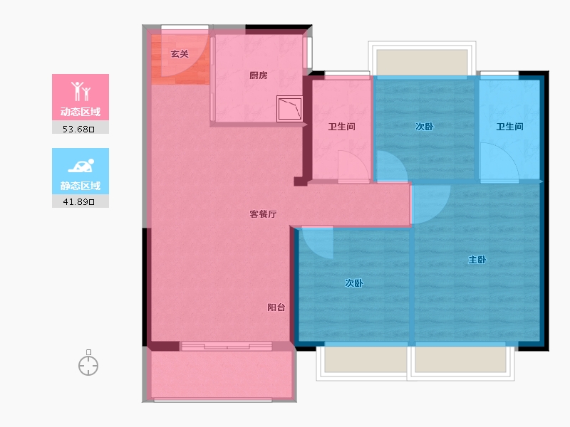 江苏省-南京市-招商名筑-86.64-户型库-动静分区