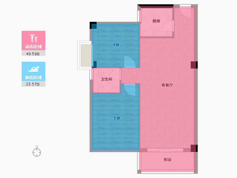 广西壮族自治区-北海市-港鹏公园印象-66.40-户型库-动静分区