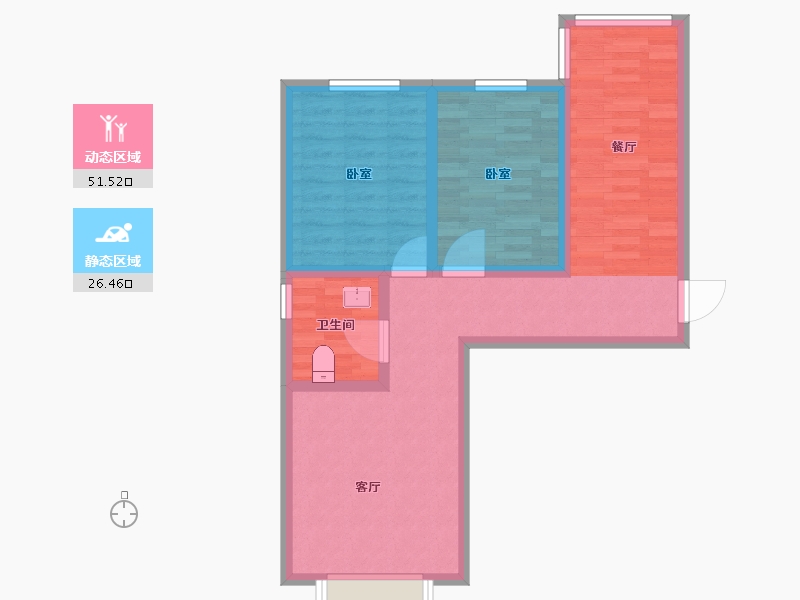 甘肃省-兰州市-津华格林兰-69.22-户型库-动静分区