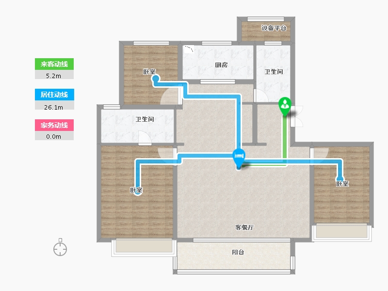 江苏省-徐州市-旭辉美的天阙-150.91-户型库-动静线