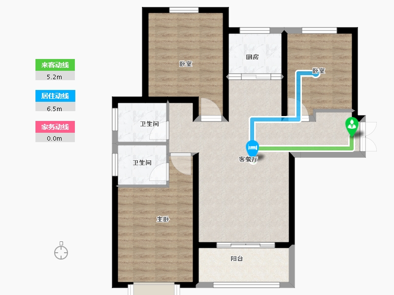 陕西省-西安市-德美·万有引俪-88.02-户型库-动静线