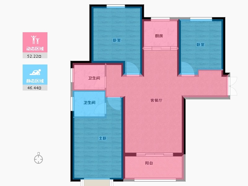 陕西省-西安市-德美·万有引俪-88.02-户型库-动静分区