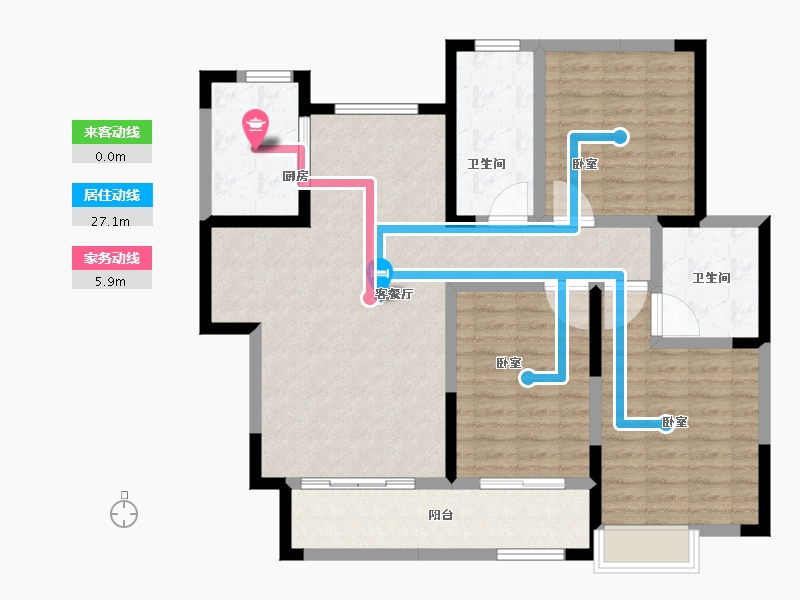 陕西省-渭南市-白水汇邦中央公馆-109.78-户型库-动静线