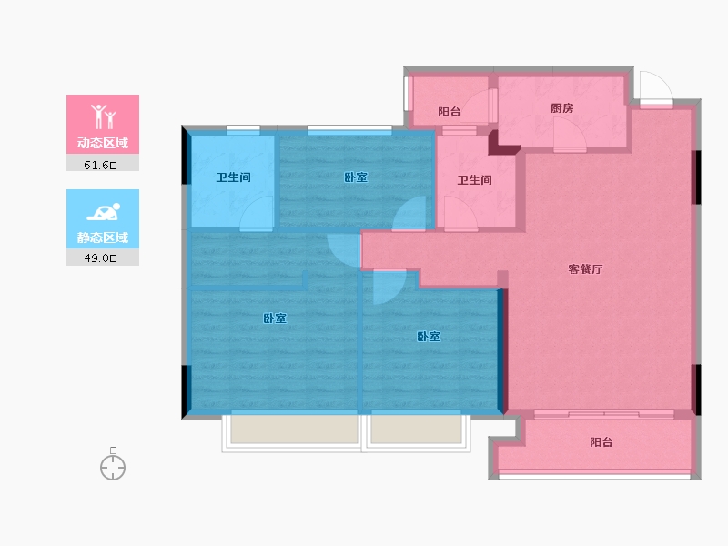 贵州省-遵义市-恒大翡翠华庭-100.00-户型库-动静分区