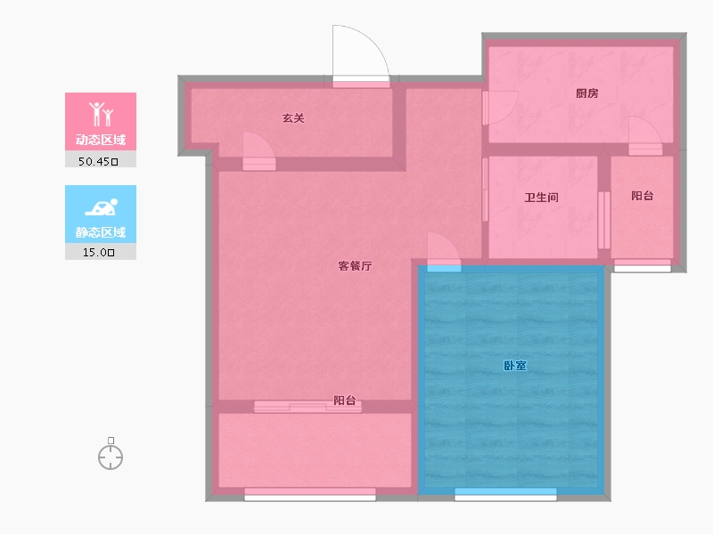 江苏省-苏州市-宝韵铂宫-57.20-户型库-动静分区