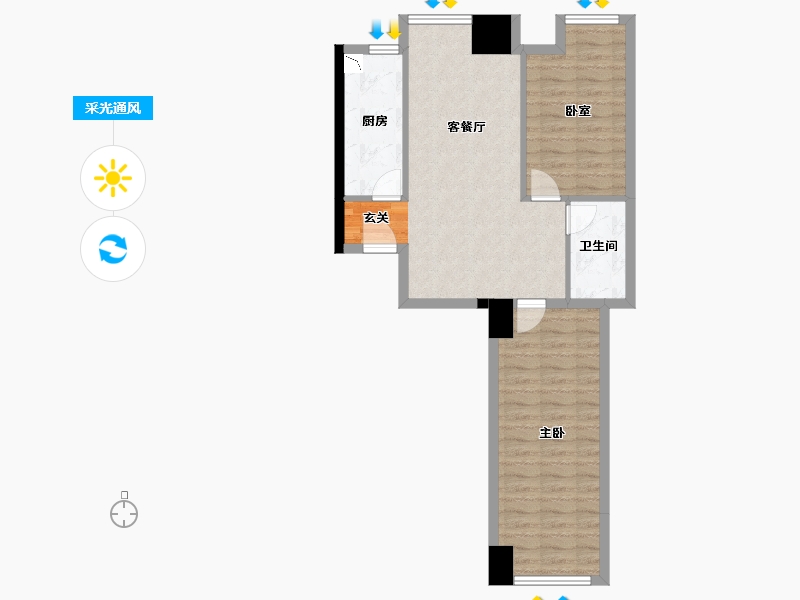 陕西省-西安市-感恩天禧-68.91-户型库-采光通风