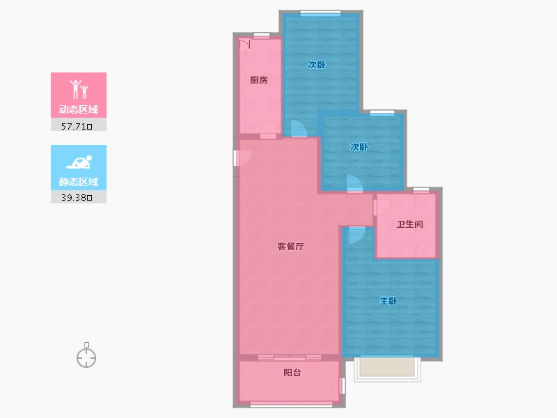 江苏省-徐州市-恒大林溪郡-86.99-户型库-动静分区