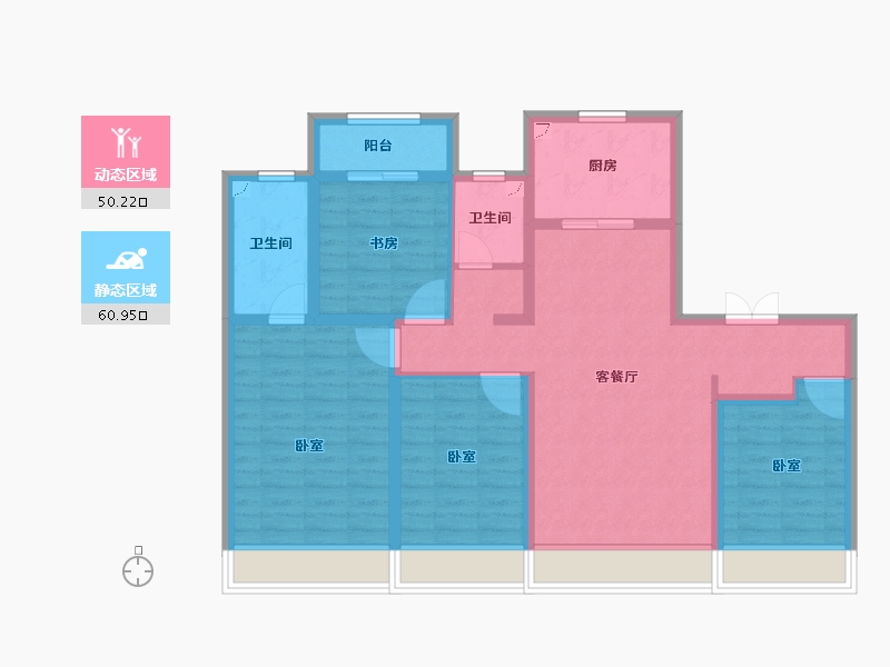 陕西省-西安市-龙湖春江天序-98.32-户型库-动静分区