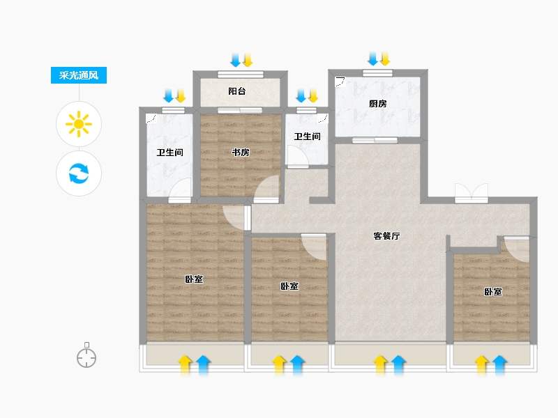 陕西省-西安市-龙湖春江天序-98.32-户型库-采光通风