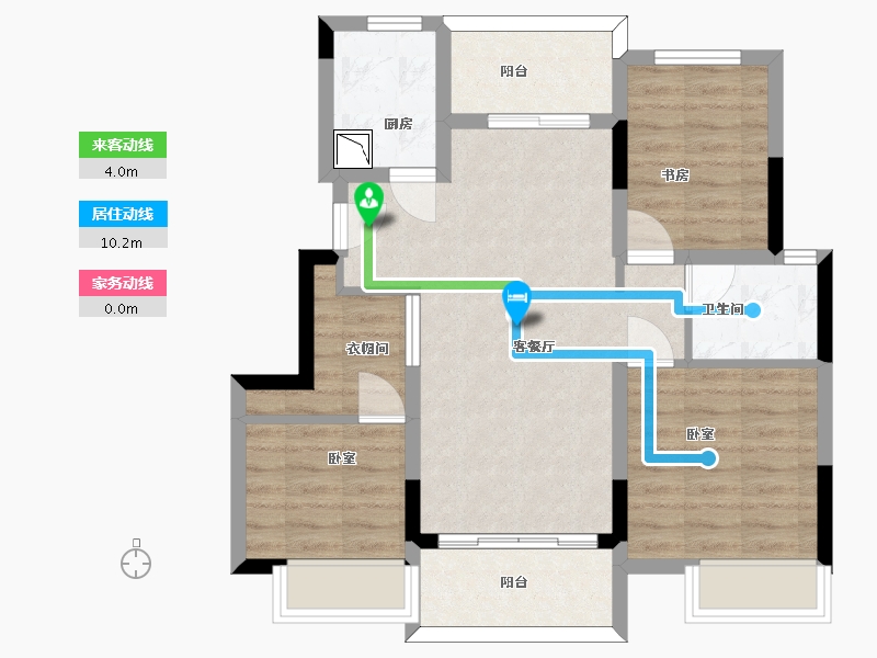 江苏省-苏州市-兴学花苑-71.74-户型库-动静线