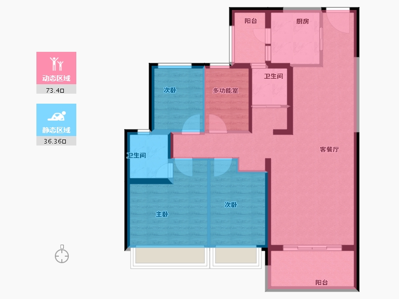 江苏省-南京市-碧桂园凤凰城-98.00-户型库-动静分区