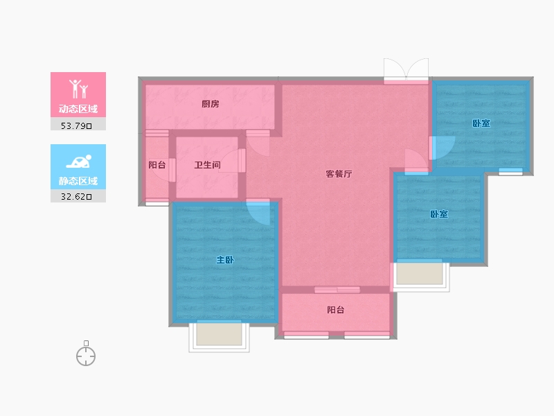 安徽省-宿州市-首钢·首御-76.21-户型库-动静分区