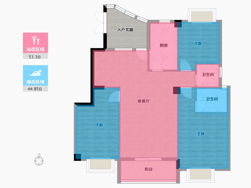 广西壮族自治区-北海市-港鹏公园印象-96.17-户型库-动静分区