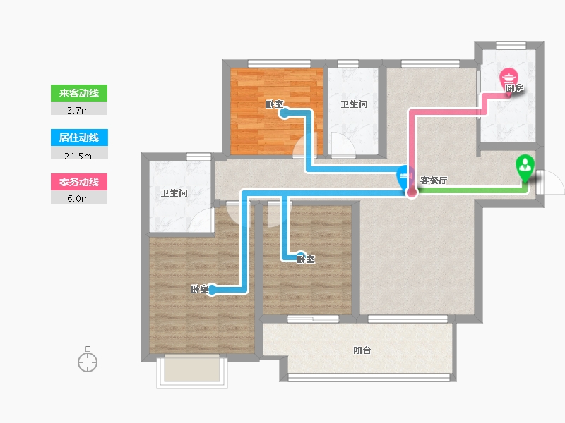 江苏省-徐州市-绿地运河小镇-88.00-户型库-动静线