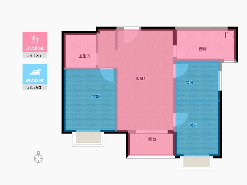 陕西省-西安市-万科·雁鸣湖-73.03-户型库-动静分区