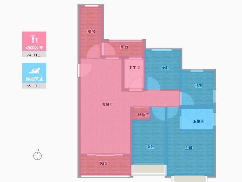 江苏省-徐州市-恒大林溪郡-119.99-户型库-动静分区