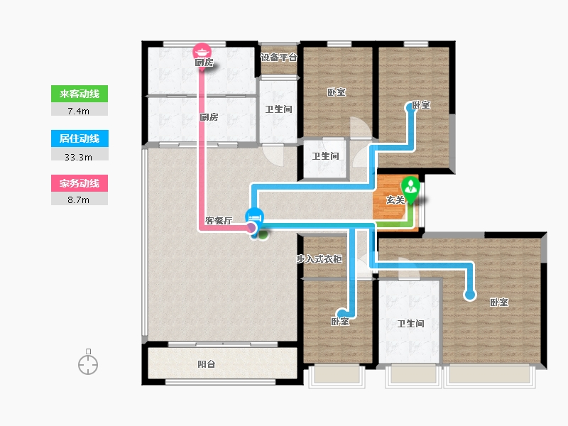 陕西省-西安市-西安碧桂园云顶-184.01-户型库-动静线