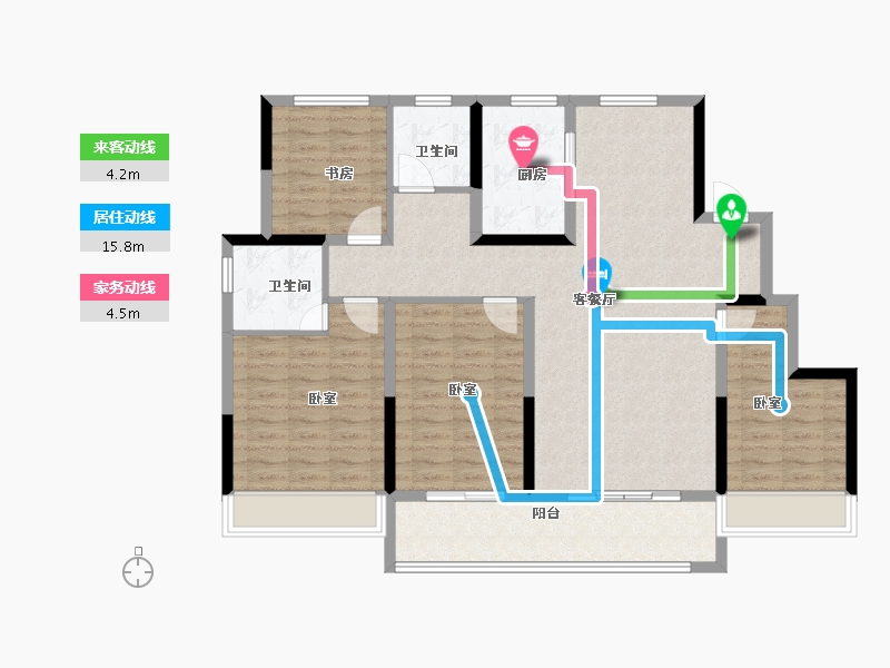 江苏省-徐州市-浅山风華-114.00-户型库-动静线