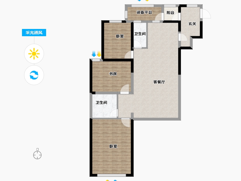 陕西省-西安市-群贤道九号九峯-109.28-户型库-采光通风