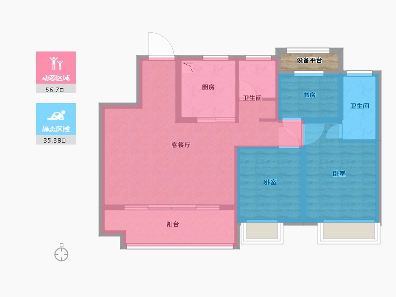 安徽省-宿州市-宿州绿地城际空间站-84.00-户型库-动静分区