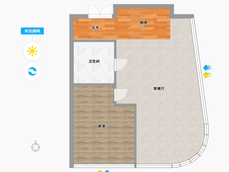 江苏省-苏州市-水秀天地-71.39-户型库-采光通风