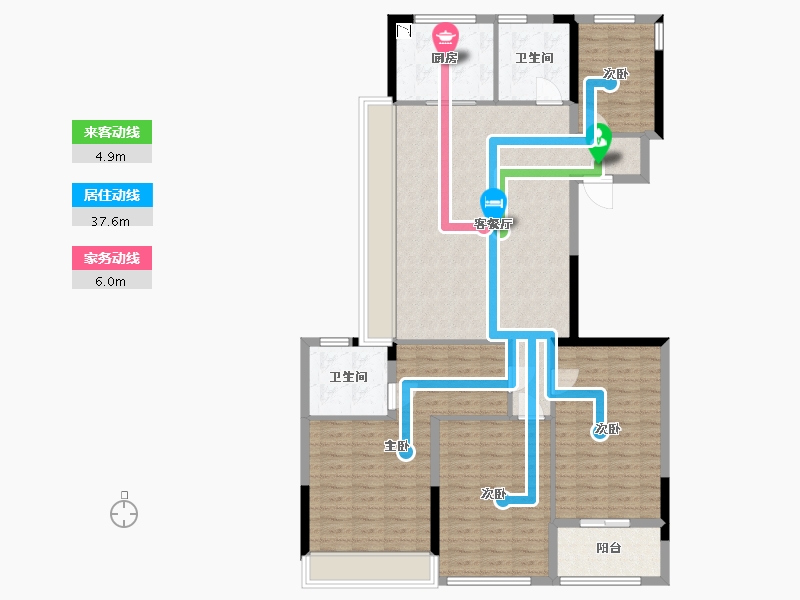 浙江省-杭州市-龙湖武林上城-125.00-户型库-动静线