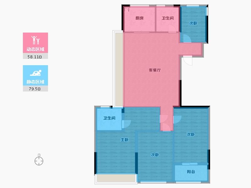 浙江省-杭州市-龙湖武林上城-125.00-户型库-动静分区